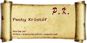Pesty Kristóf névjegykártya