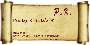 Pesty Kristóf névjegykártya