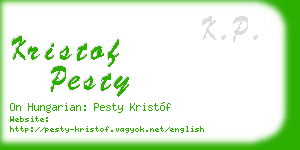 kristof pesty business card
