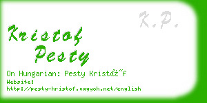 kristof pesty business card